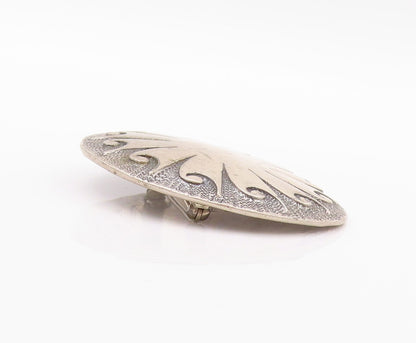 925 Sterling Silver Vintage Brooch Sun Or Morning Star Design Textured   BP11596