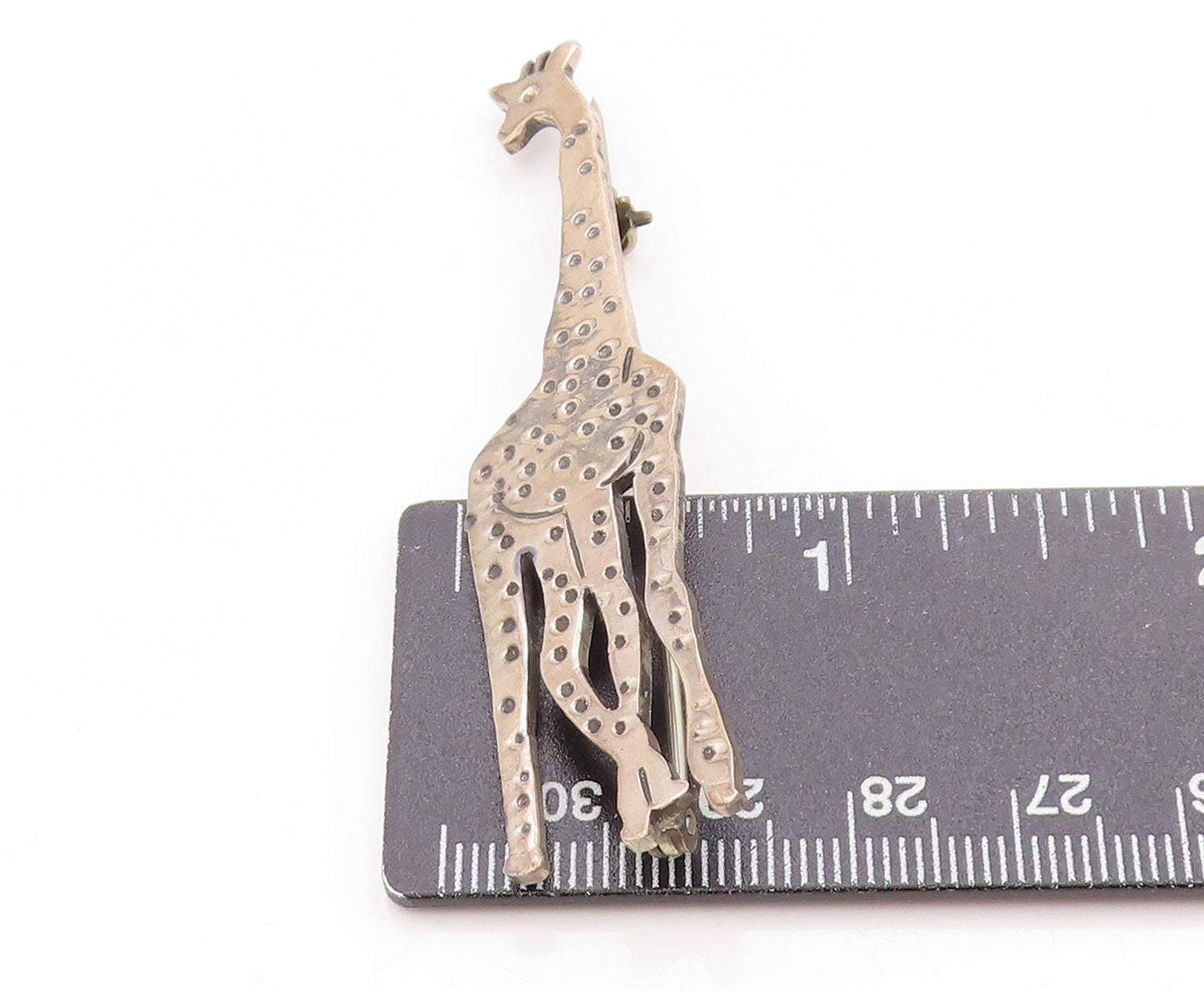 925 Sterling Silver Vintage Brooch MEXICO Etched Giraffe Cut Out Design  BP11912