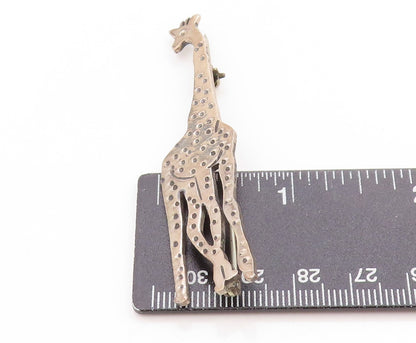 925 Sterling Silver Vintage Brooch MEXICO Etched Giraffe Cut Out Design  BP11912