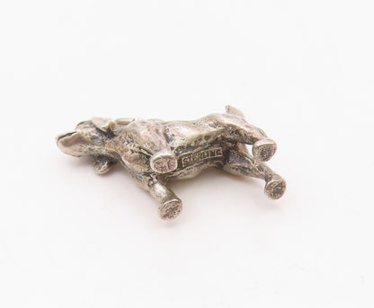 925 Sterling Silver  Vintage Shiny Petite Bloodhound Dog Pendant  PT18754