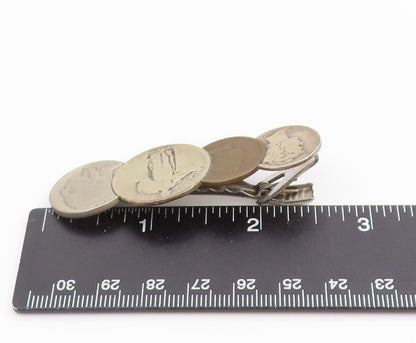 925 Sterling Silver Vintage Tie Clip Antique American Coins Treasure  TR4065