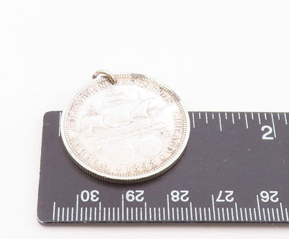 925 Sterling Silver  Vintage Antique United States Half Dollar Pendant  PT7396