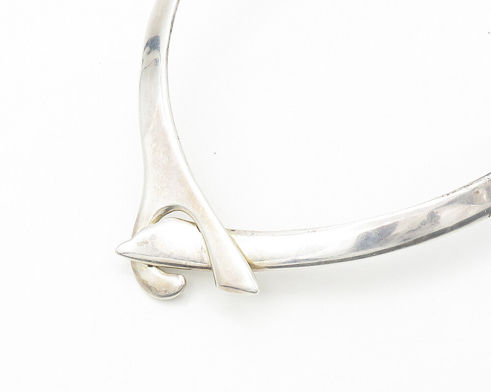 MEXICO 925 Sterling Silver  Vintage Shiny Heavy Hook Collar Necklace  NE2984