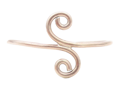 MEXICO 925 Sterling Silver  Vintage Bypass Swirl Design Cuff Bracelet  BT2988