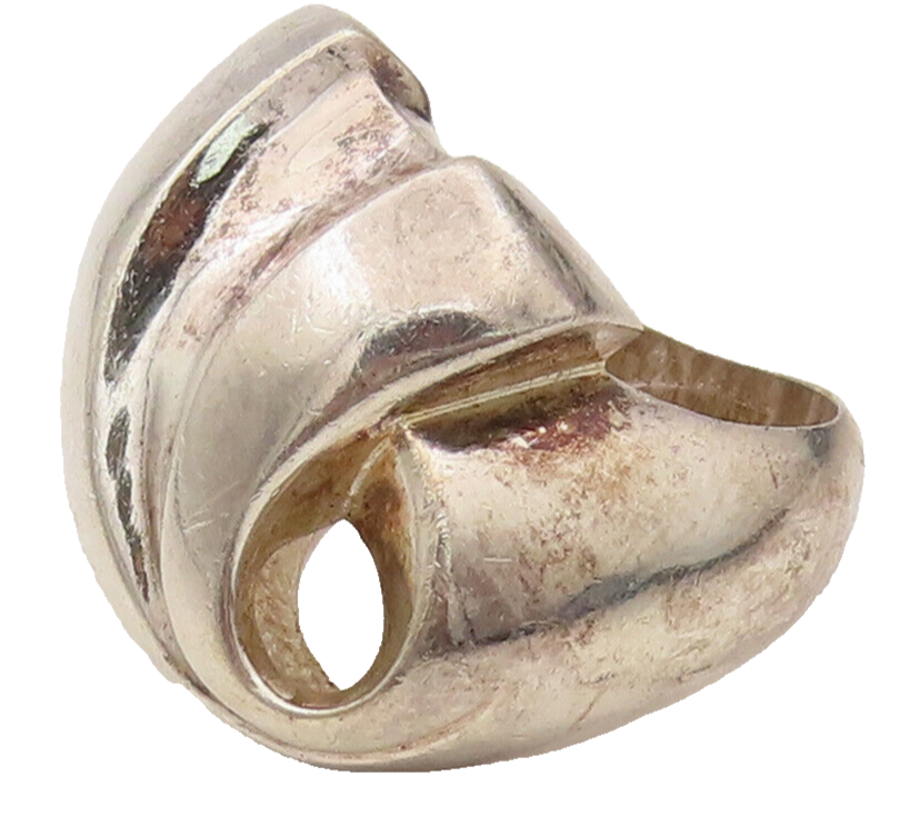 CHARLES KRYPELL 925 Silver  Vintage Scalloped Swirl Dome Ring Sz 6  RG26497