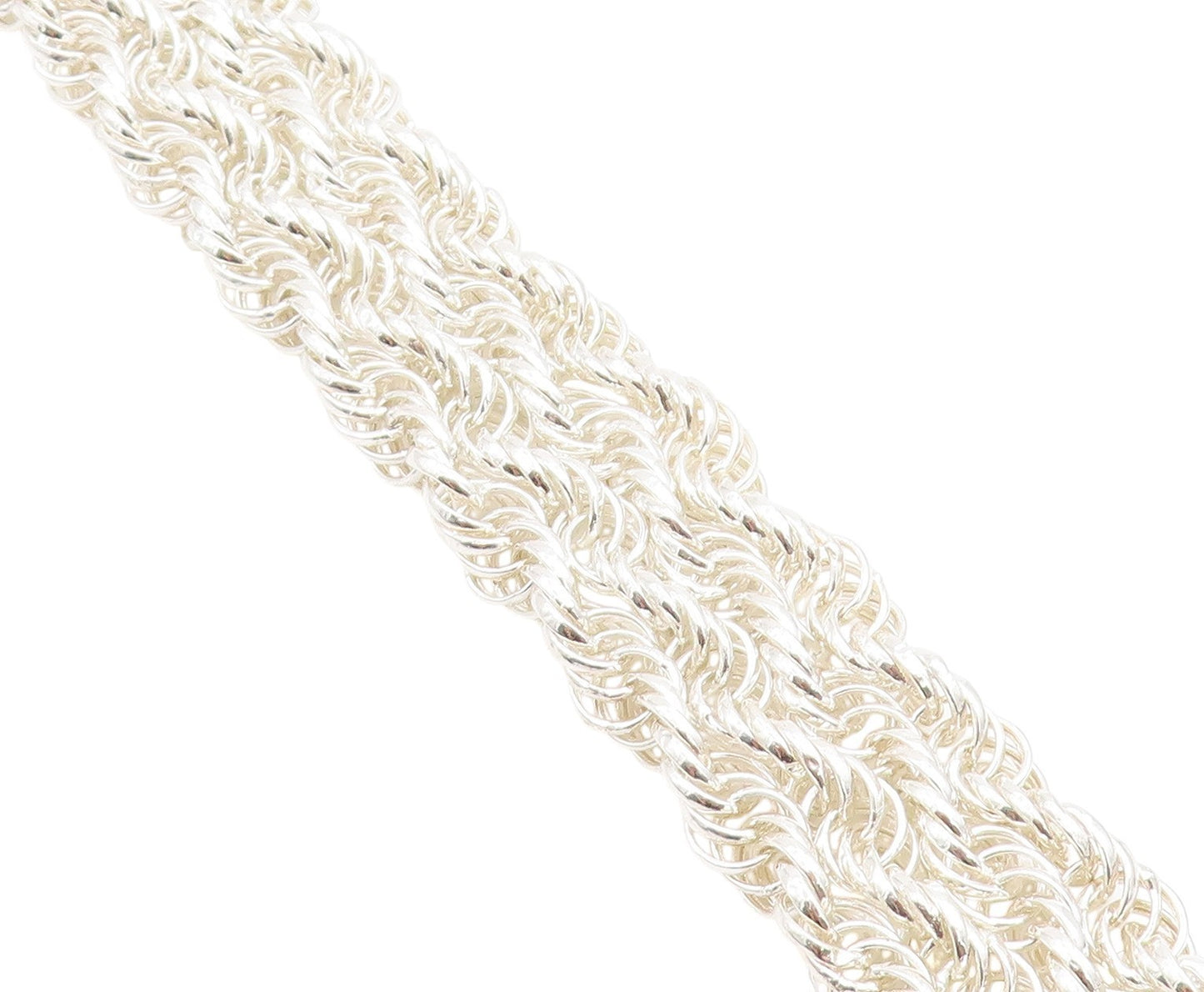 925 Sterling Silver Vintage Bracelet Braided Serpentine Weave Strands   BT11423