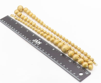 925 Sterling Silver Vintage Necklace Gold Plated Chunky Beaded Chain  NE4694