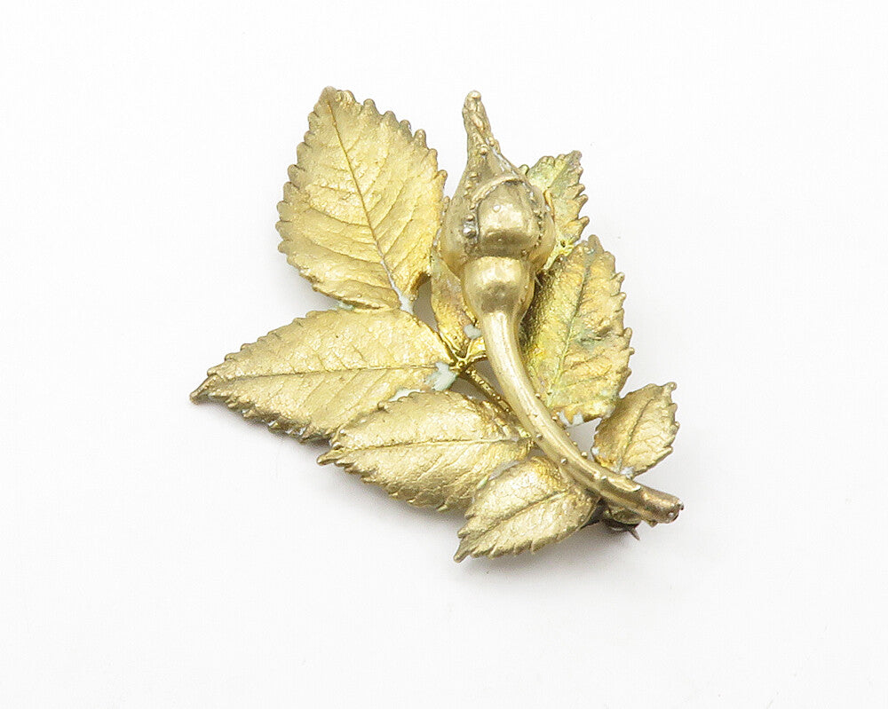 EGGERT DENMARK 925 Sterling Silver  Vintage Floral Leaf Brooch Pin  BP5285