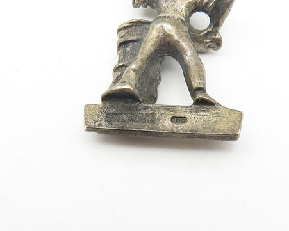 925 Sterling Silver  Vintage Dark Tone Martinique Drummer Pendant  PT8684