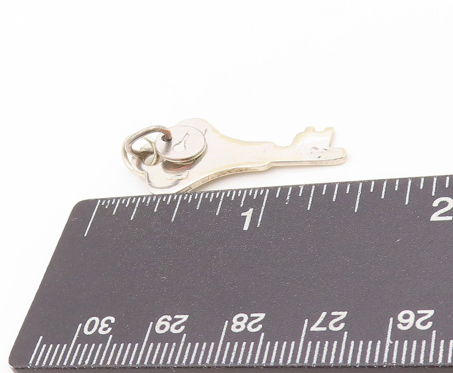 925 Sterling Silver Vintage Pendant Solid Cutout Key Of Love  PT24121