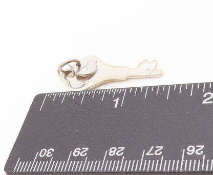 925 Sterling Silver Vintage Pendant Solid Cutout Key Of Love  PT24121