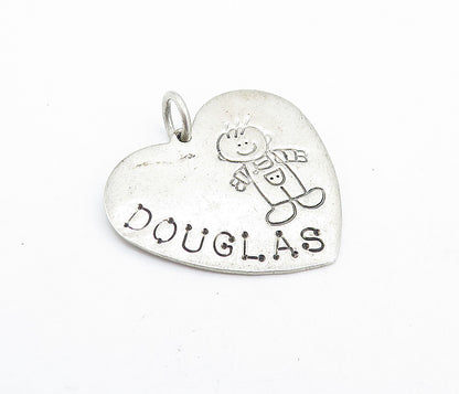 LUCY ANN 925 Sterling Silver Vintage Little Boy Douglas Name Pendant PT4897