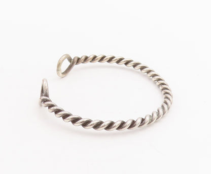 925 Sterling Silver Vintage Bracelet Solid Twisted Rope Cuff BT10674