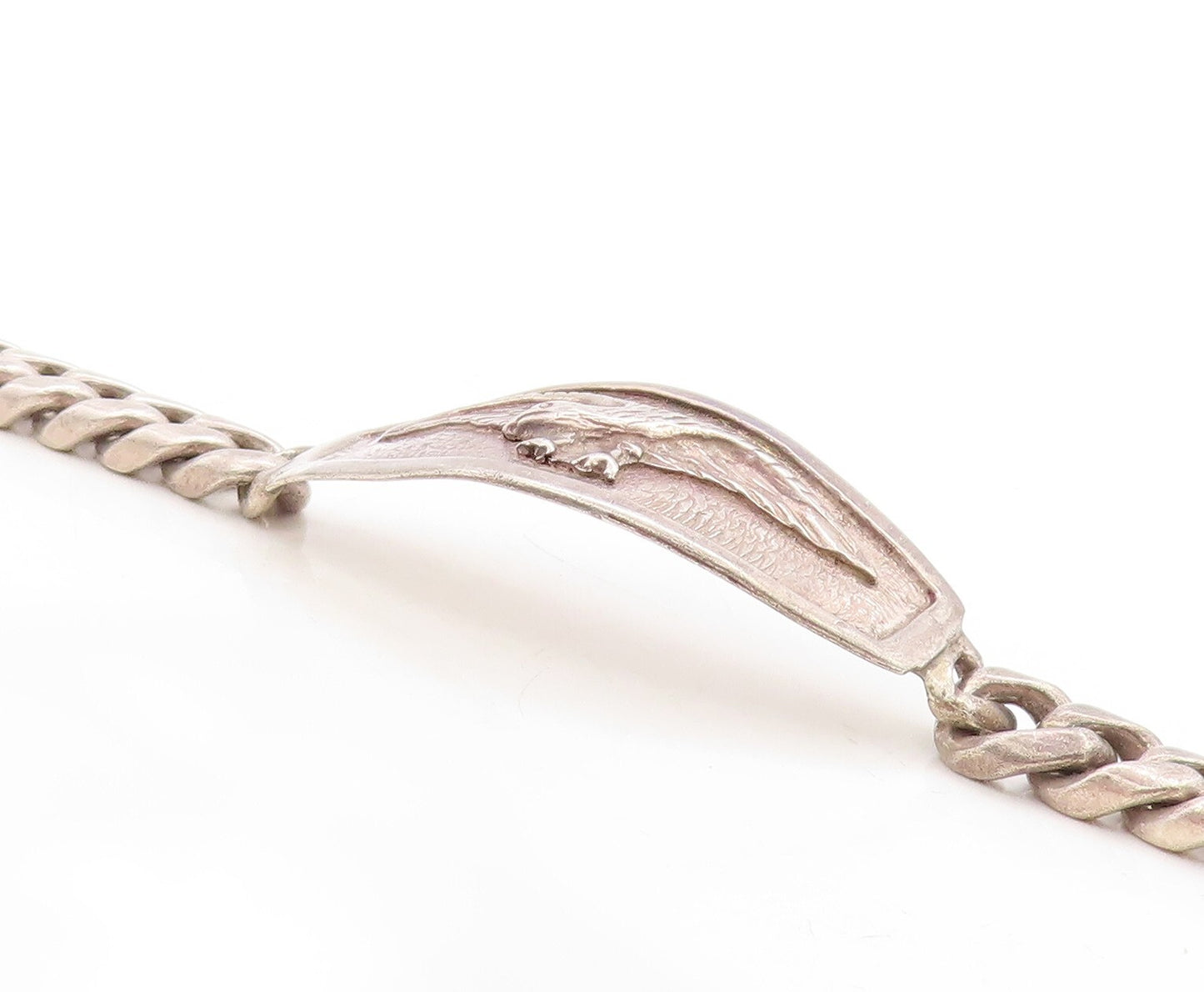 925 Sterling Silver Vintage Bracelet MEXICO Curb Linked Flying Bird  BT10957