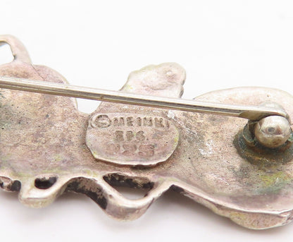 925 Sterling Silver Vintage Brooch Designer Brutalist Collage Cutout  BP11487