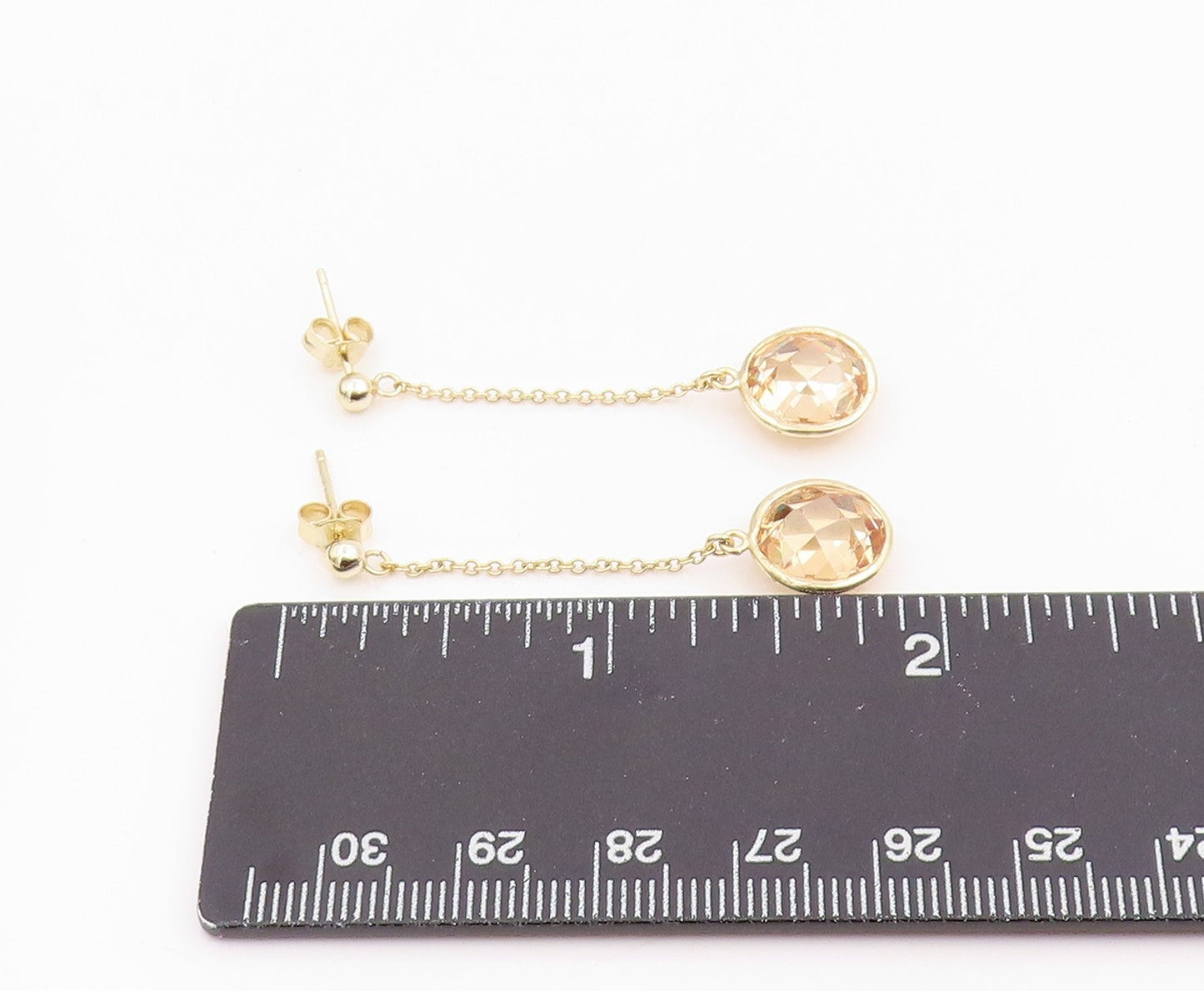 925 Sterling Silver Vintage Earrings Gold Plated Faceted Citrine Drop  EG14241