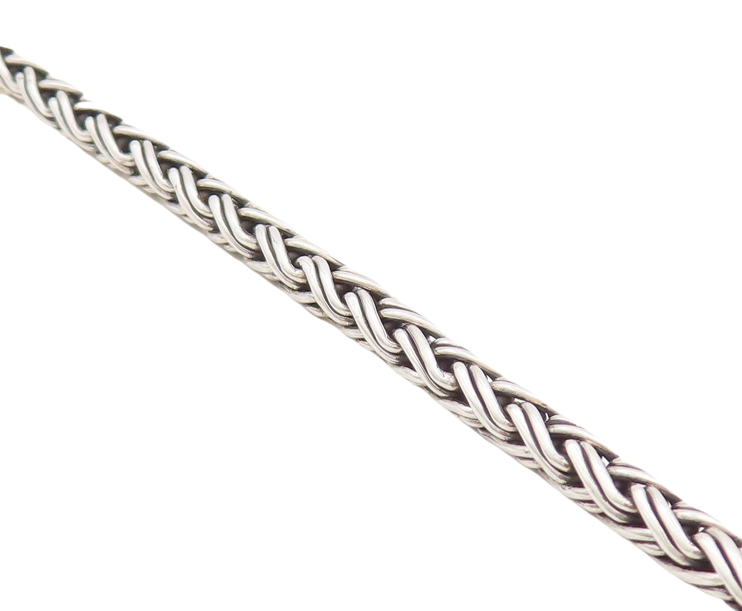 925 Sterling Silver Vintage Bracelet Solid Breaded Barrel Loack  BT10683