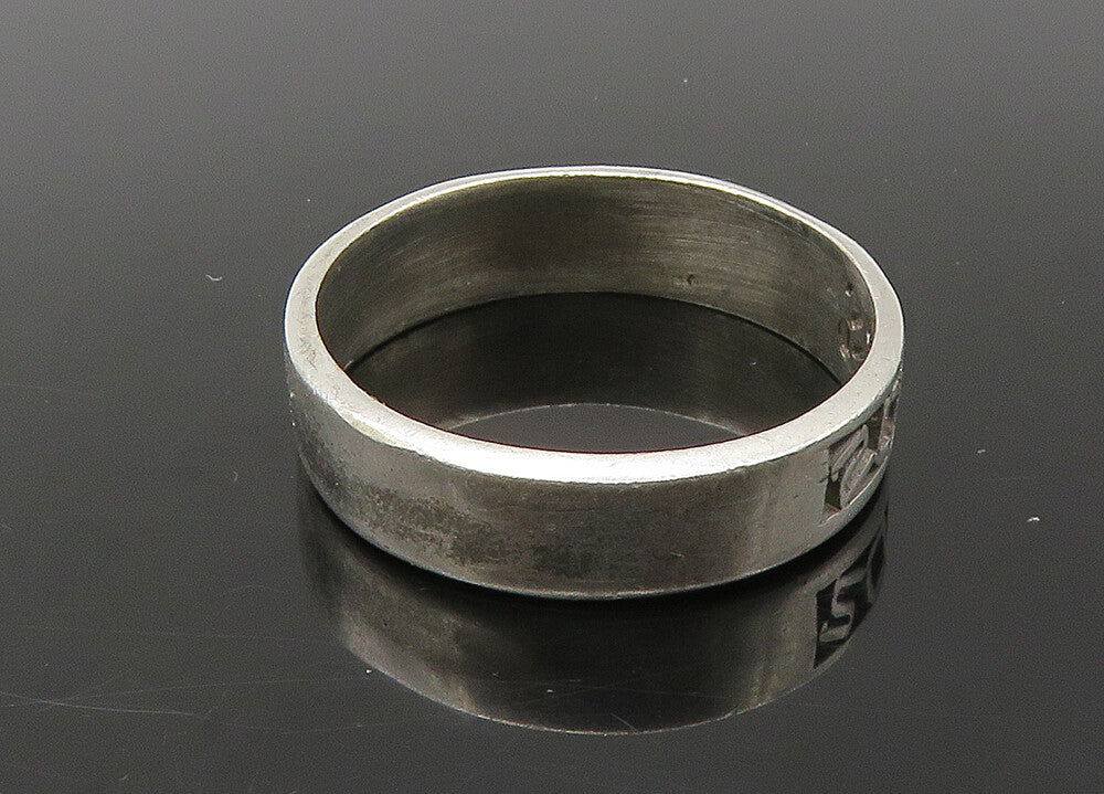 925 Sterling Silver  Vintage Minimalist Smooth Large Band Ring Sz 12  RG22419