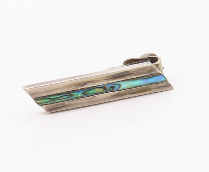 TAXCO 925 Sterling Silver  Vintage Abalone Shell Tie Clip  TR2932