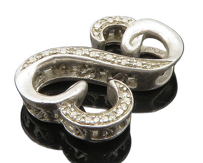 925 Sterling Silver  Genuine Diamonds Infinity Love Heart Pendant  PT12436