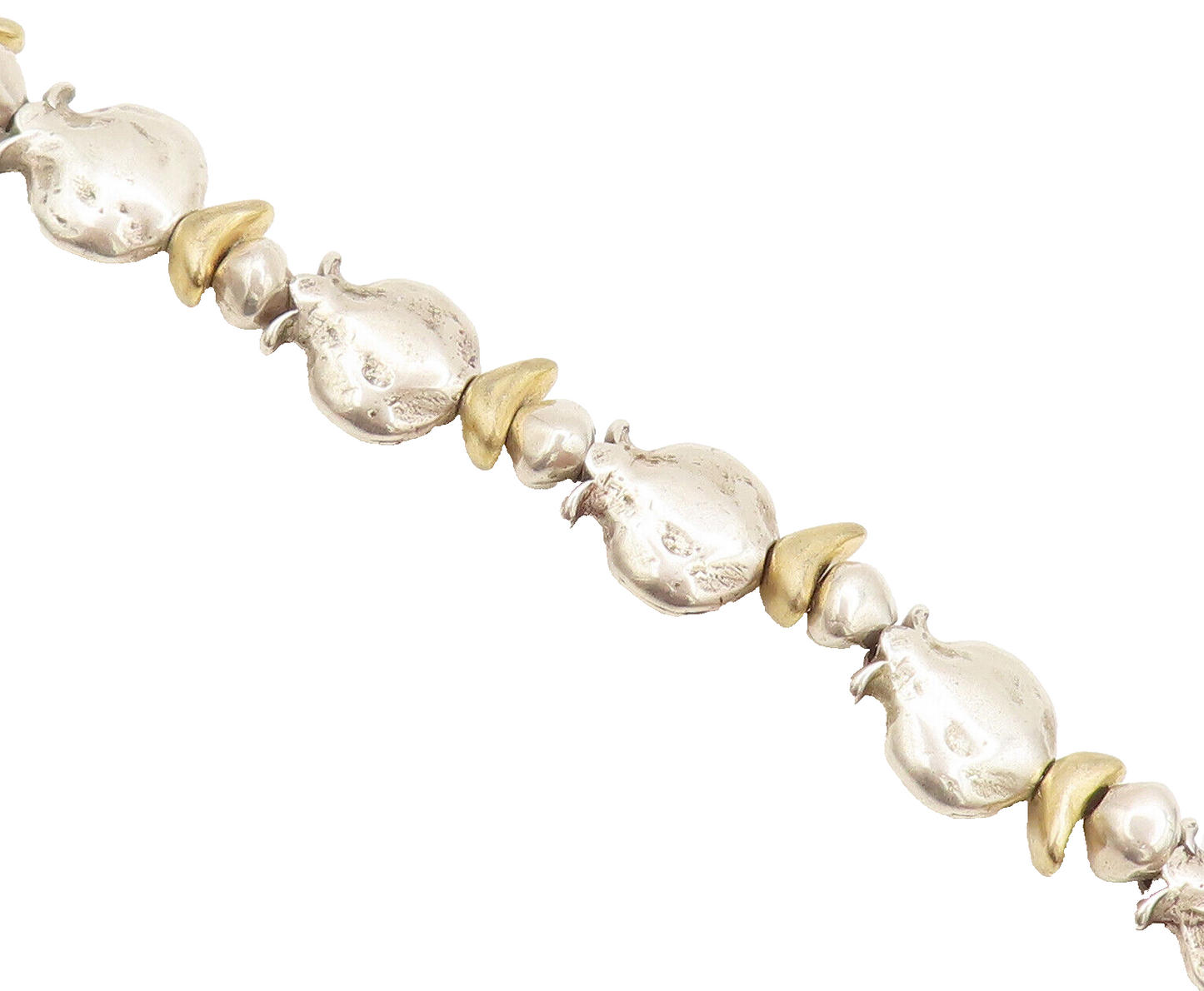 DANON 925 Sterling Silver  Vintage Bag & Pebbles Connect Bracelet BT9876