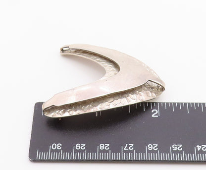 MEXICO 925 Sterling Silver  Vintage Shiny Hammered Arrow Brooch Pin  BP6898