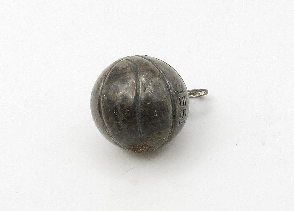 925 Sterling Silver  Vintage Antique Basketball Sports Motif Pendant  PT17220