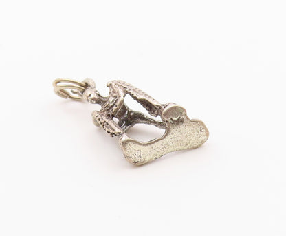 925 Sterling Silver  Vintage Petite Matador Bull Fighter Pendant  PT18665
