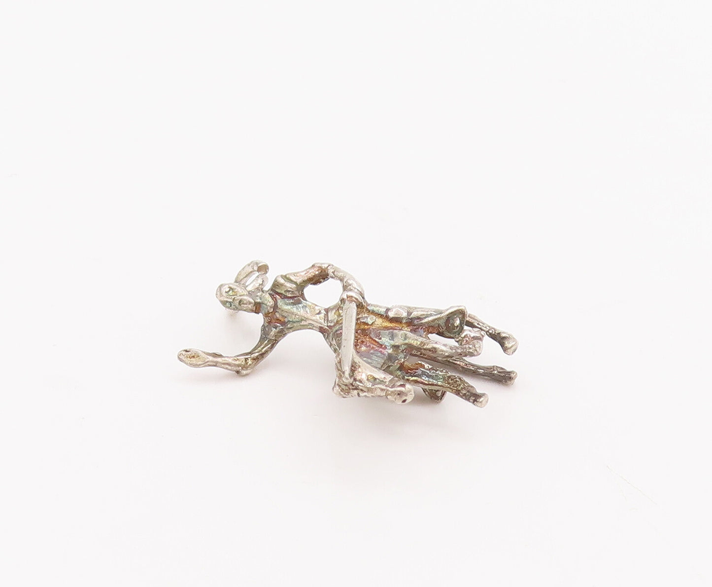 925 Sterling Silver Vintage Pendant Mini 3D Carved Solider On Sad Horse  PT22911