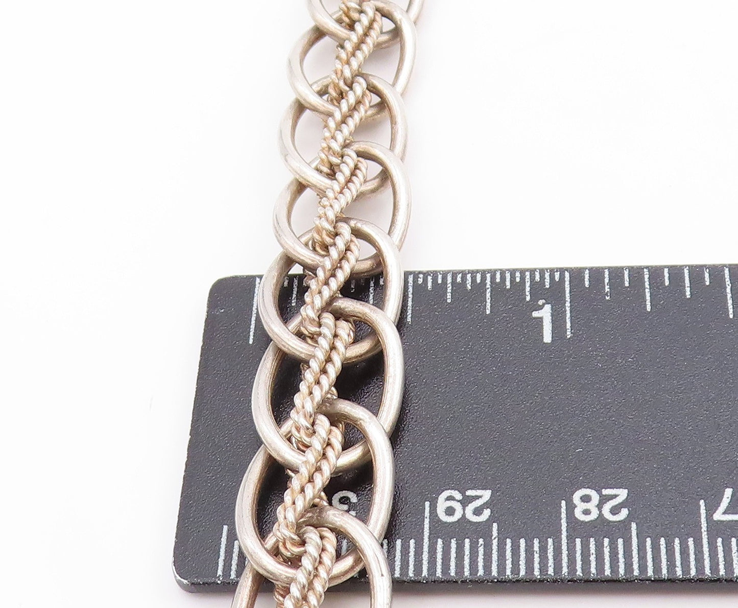 925 Sterling Silver Vintage Necklace EUROPE Interlocking Braided Chain NE4642
