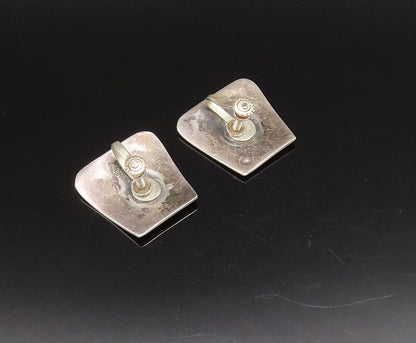 MEXICO 925 Sterling Silver  Vintage Carved Figure Screw Back Earrings  EG12249