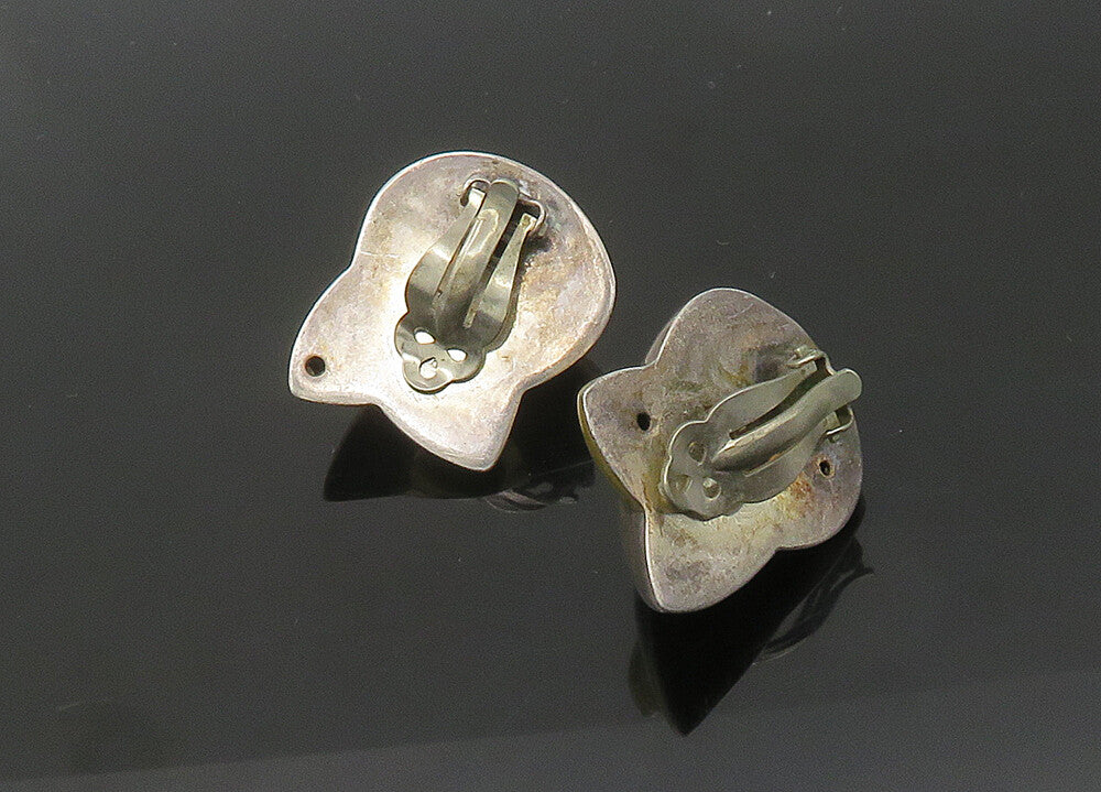 PATRICIA VON MUSULIN 925 Silver & 18K GOLD  Vintage Clip On Earrings  EG10531