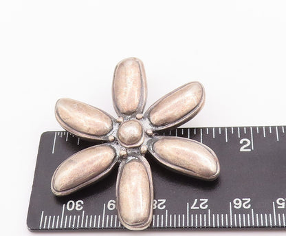925 Sterling Silver Vintage Pendant Large Cutout Solid Flower  PT23362
