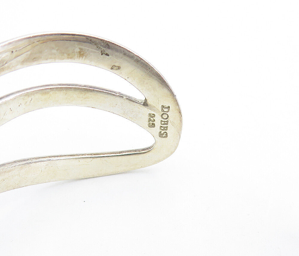 DOBBS 925 Sterling Silver   Vintage Wavy Split Design Cuff Bracelet  BT3247