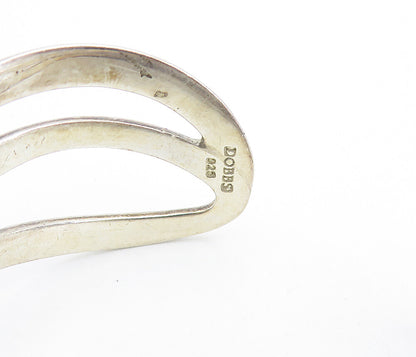 DOBBS 925 Sterling Silver   Vintage Wavy Split Design Cuff Bracelet  BT3247