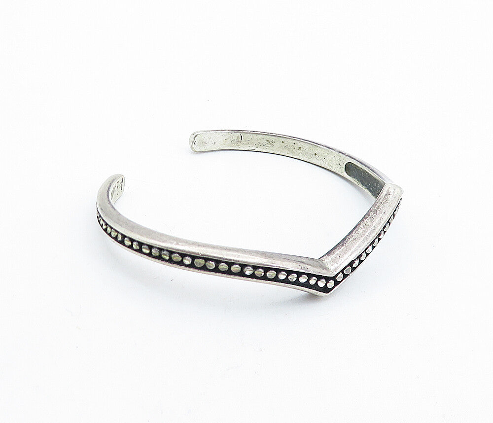 SILVER CLOUD 925 Sterling Silver  Vintage Oxidized Cuff Bracelet  BT2154