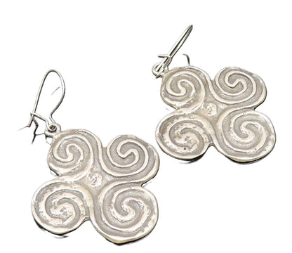 925 Sterling Silver  Vintage Antique Multi Spiral Dangle Earrings  EG11858