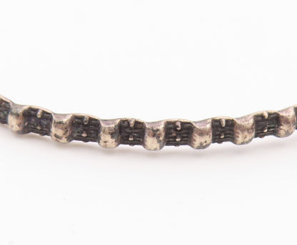 925 Sterling Silver  Vintage Antique Oxidized 2 Tone Bangle Bracelet  BT8668