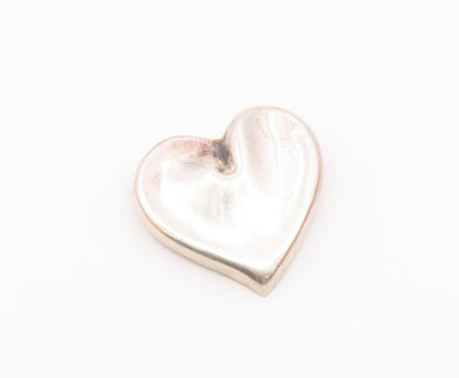 MEXICO 925 Sterling Silver  Vintage Polished Love Heart Brooch Pin  BP3046
