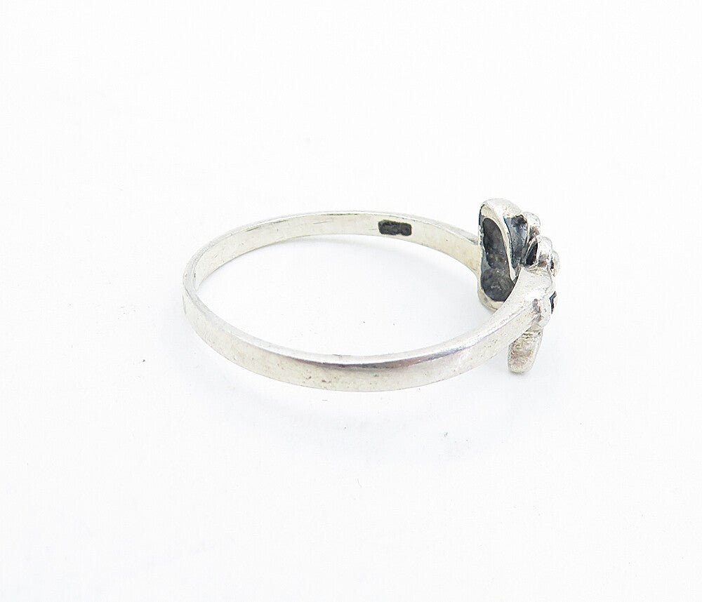 925 Sterling Silver  Vintage Petite Butterfly Motif Band Ring Sz 9  RG6092