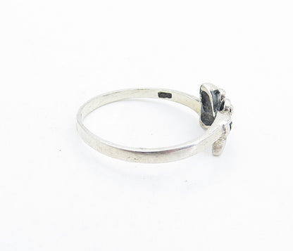 925 Sterling Silver  Vintage Petite Butterfly Motif Band Ring Sz 9  RG6092