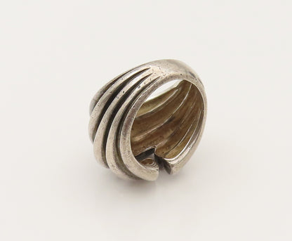DESIGNER 925 Silver  Vintage Scalloped Open Dome Fashion Ring Sz 5  RG26452