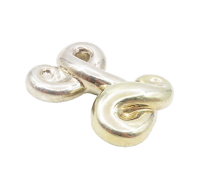 FREDERIC JEAN DUCLOS 925 Silver  Vintage Shiny Hollow Swirl Brooch Pin  BP3422