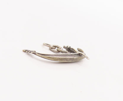 925 Sterling Silver Vintage Pendant Cutout Two People On Boat  PT23313