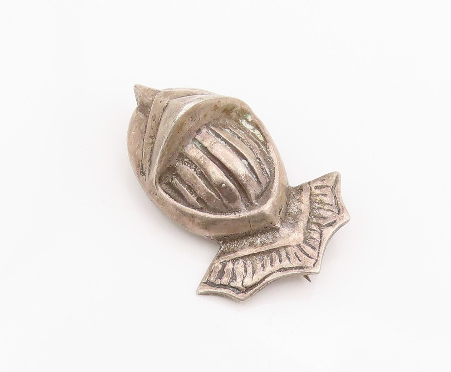 925 Sterling Silver Vintage Tie Pin Vintage Dark Tone Solder Helmet  TR3867