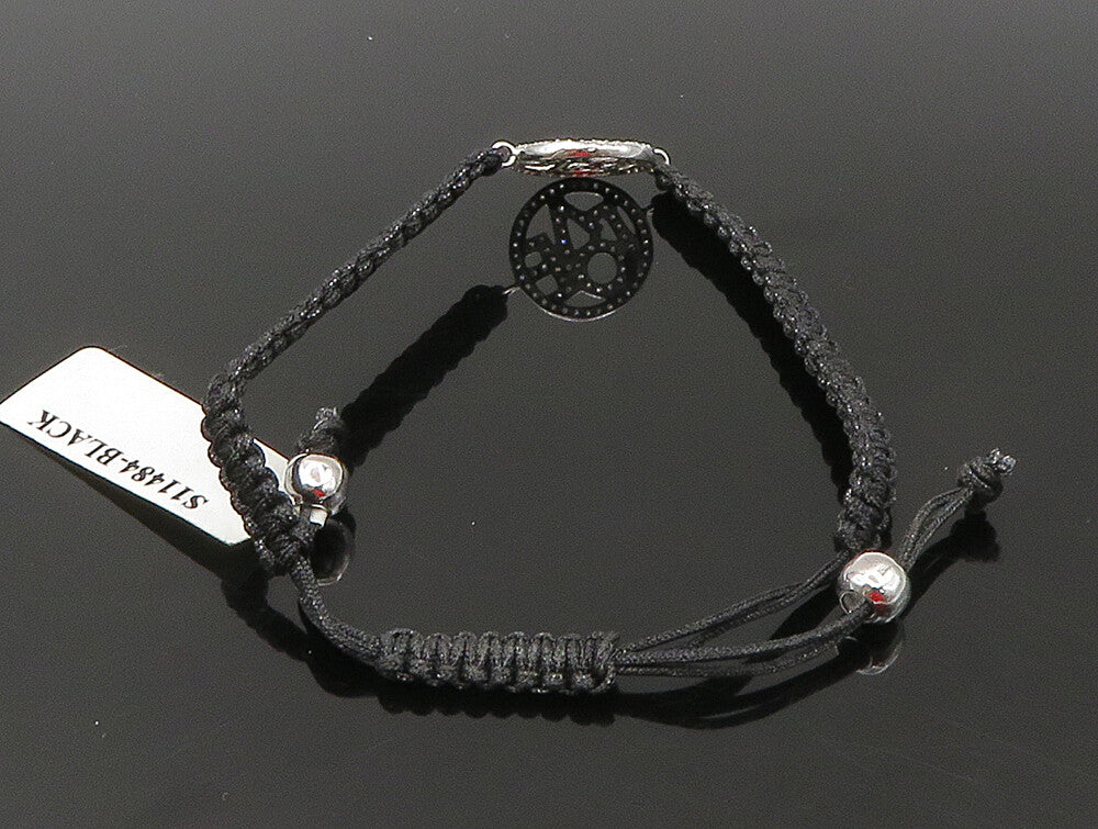 925 Sterling Silver  Cubic Zirconia Love Adjustable Friendship Bracelet  BT1075