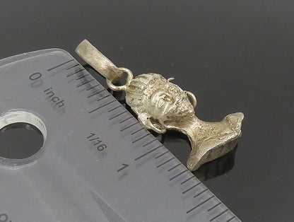 925 Sterling Silver  Vintage Dark Tone Goddess Motif Head Pendant  PT20009