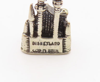 925 Sterling Silver  Vintage Sculpted Disneyland Castle Drop Pendant  PT21588