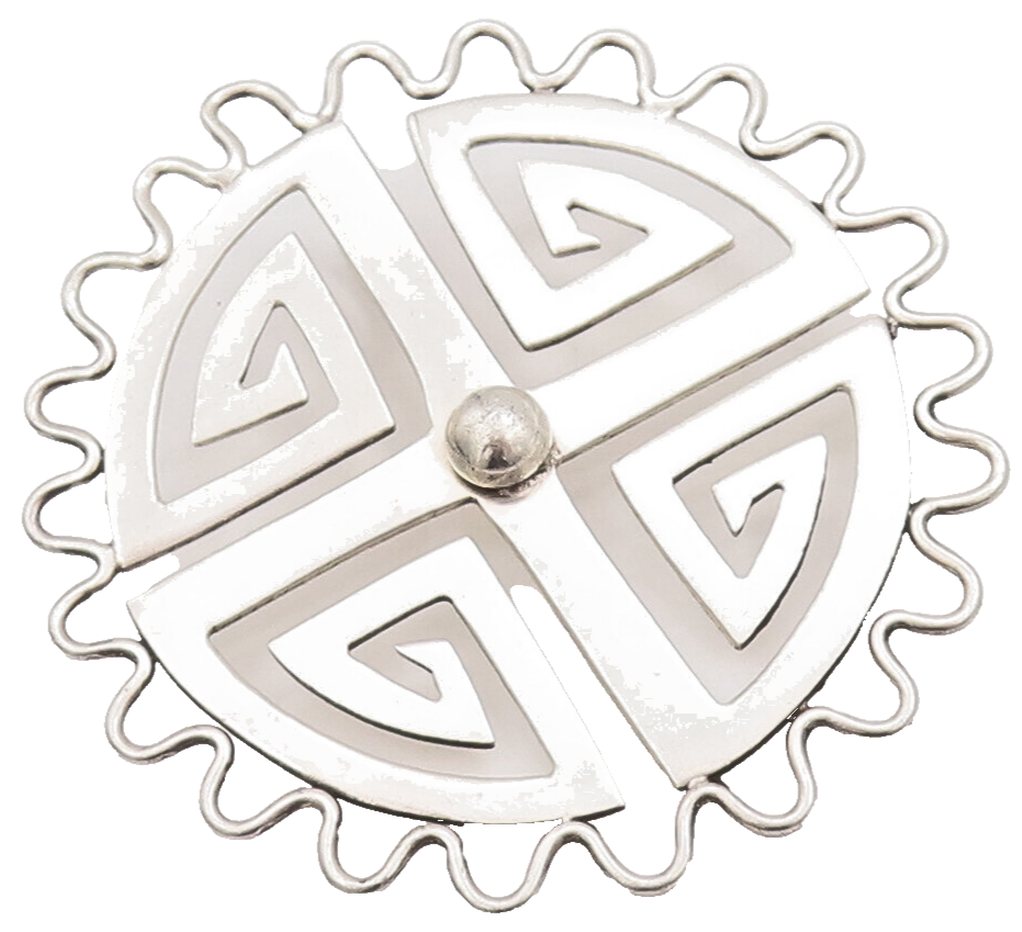 925 Sterling Silver Vintage Pendant BRENDA SCHOENFELD Spiral Pattern PT22902