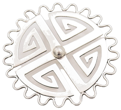 925 Sterling Silver Vintage Pendant BRENDA SCHOENFELD Spiral Pattern PT22902